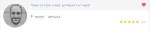 profesor de excel más valorado en TusclasesParticulares.com